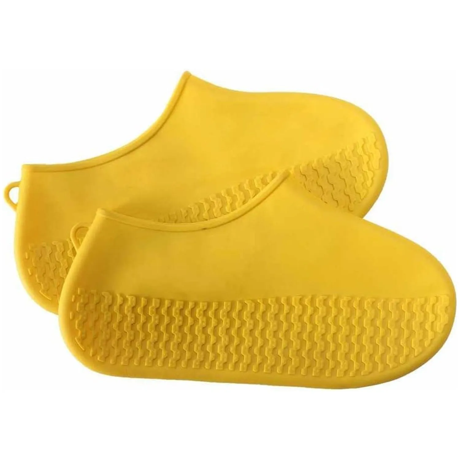 Foldable Anti-Skid Silicone Boot Covers (XL, Yellow)