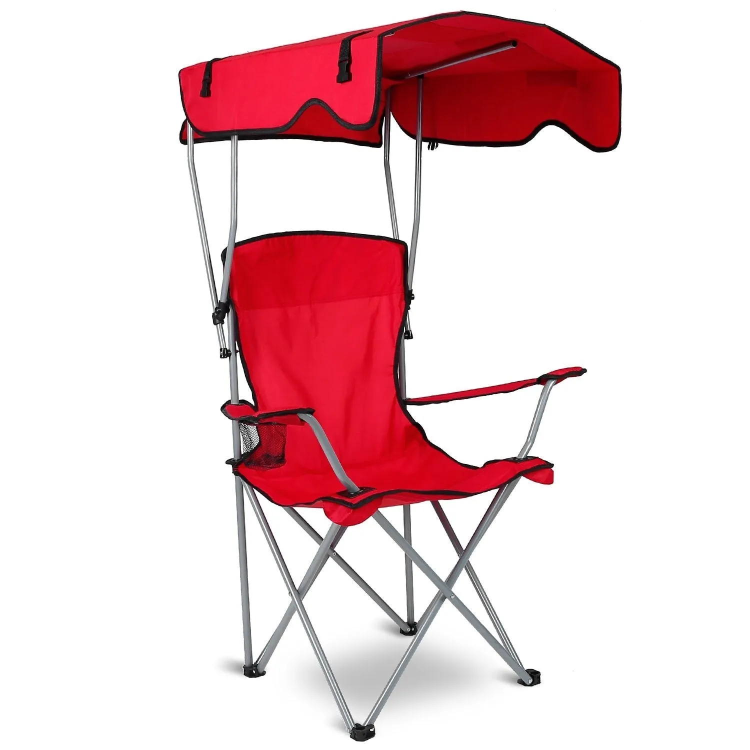 Foldable Beach Canopy Chair Sun Protection with Cup Holder