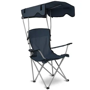 Foldable Beach Canopy Chair Sun Protection with Cup Holder