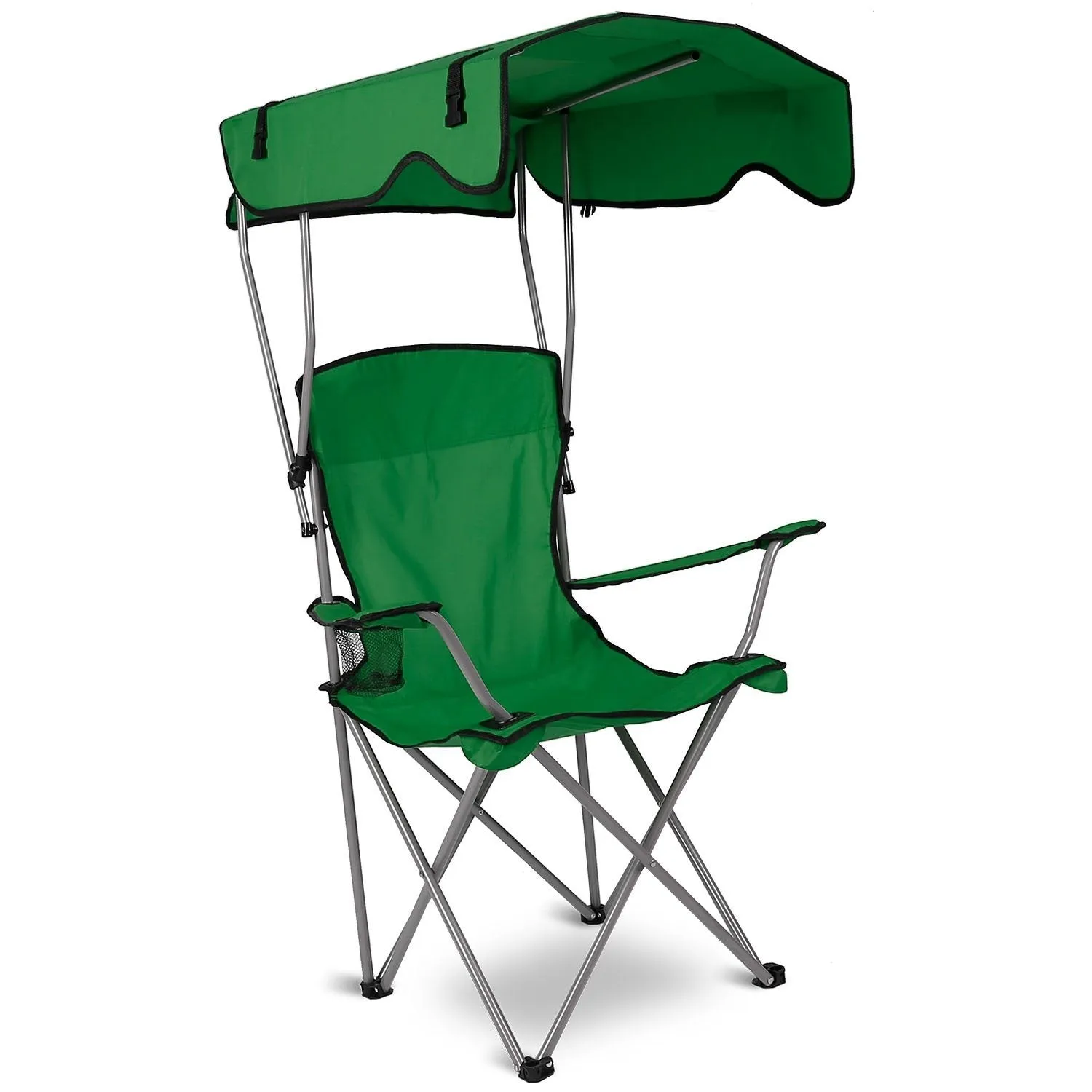 Foldable Beach Canopy Chair Sun Protection with Cup Holder