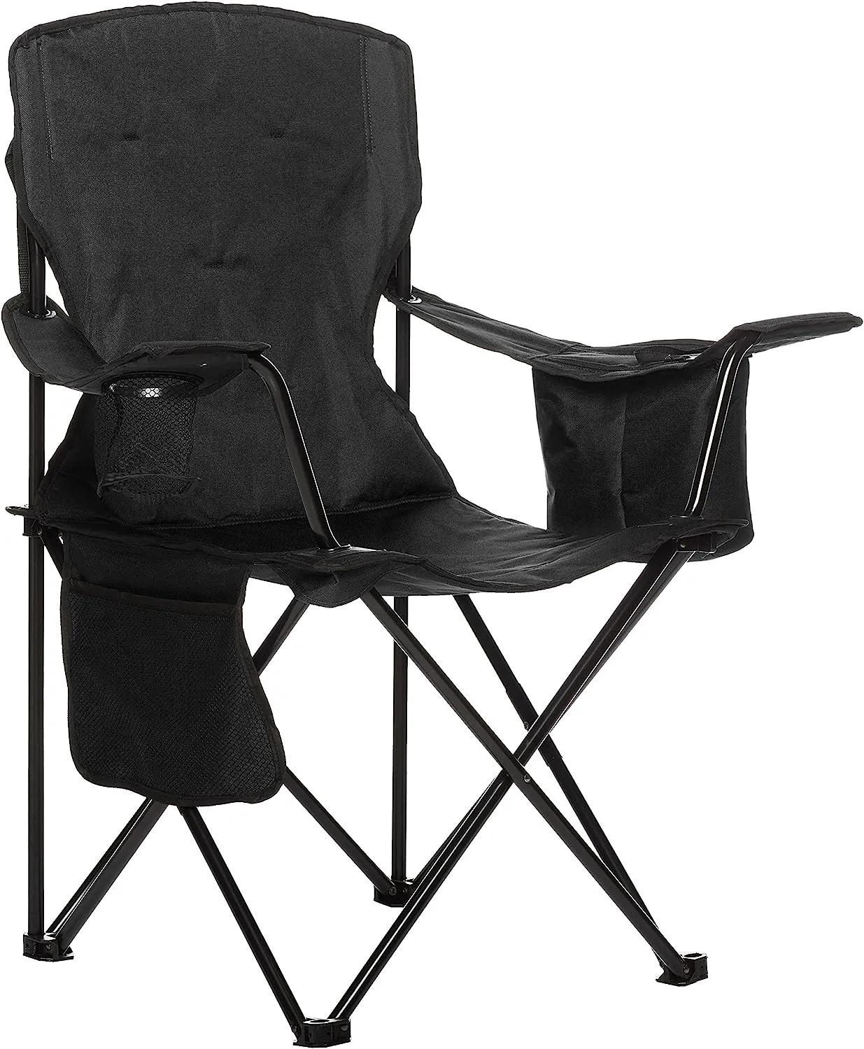 Foldable Camping Chair with Cooler Pocket  Cup Holder