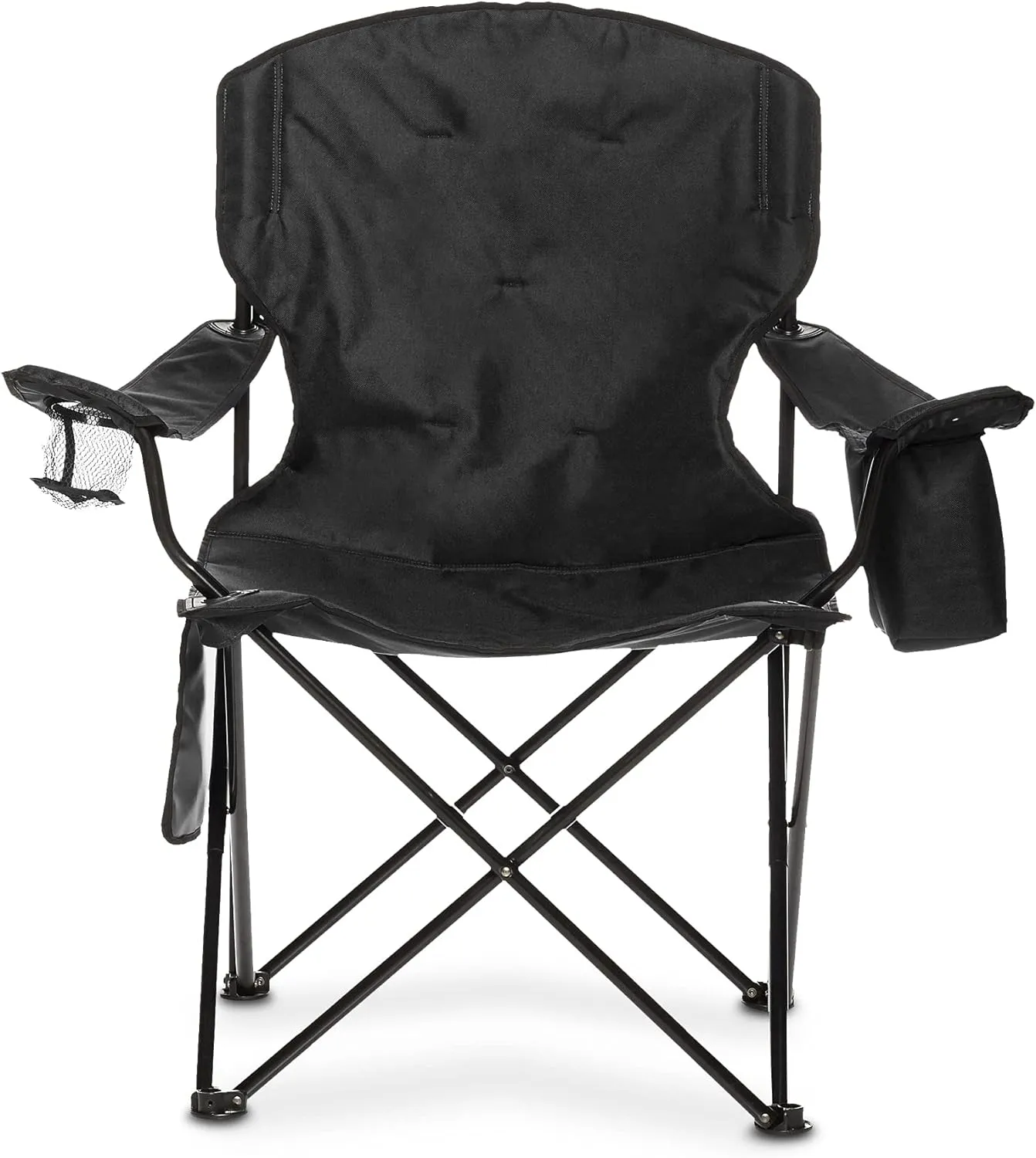 Foldable Camping Chair with Cooler Pocket  Cup Holder