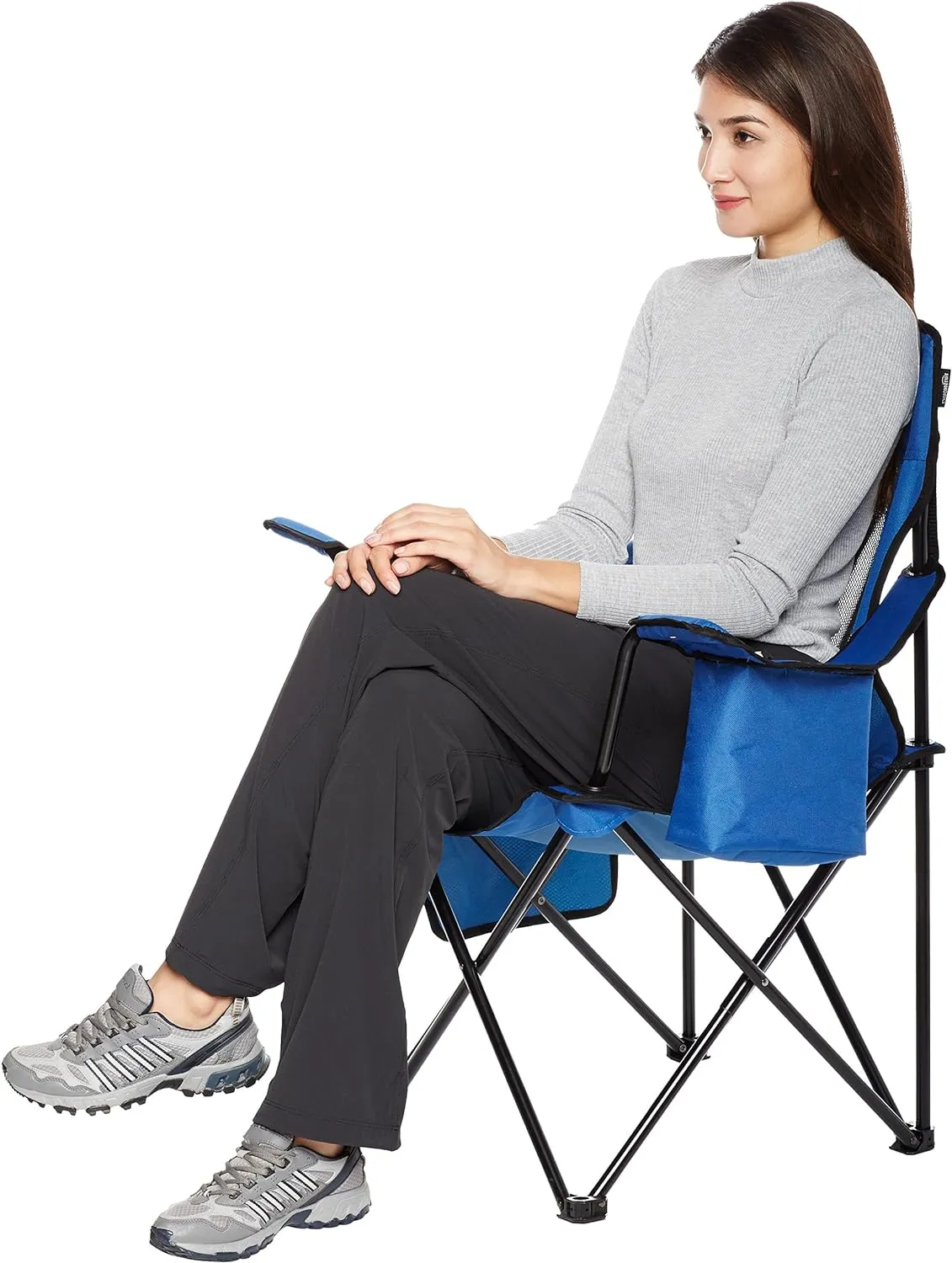Foldable Camping Chair with Cooler Pocket  Cup Holder