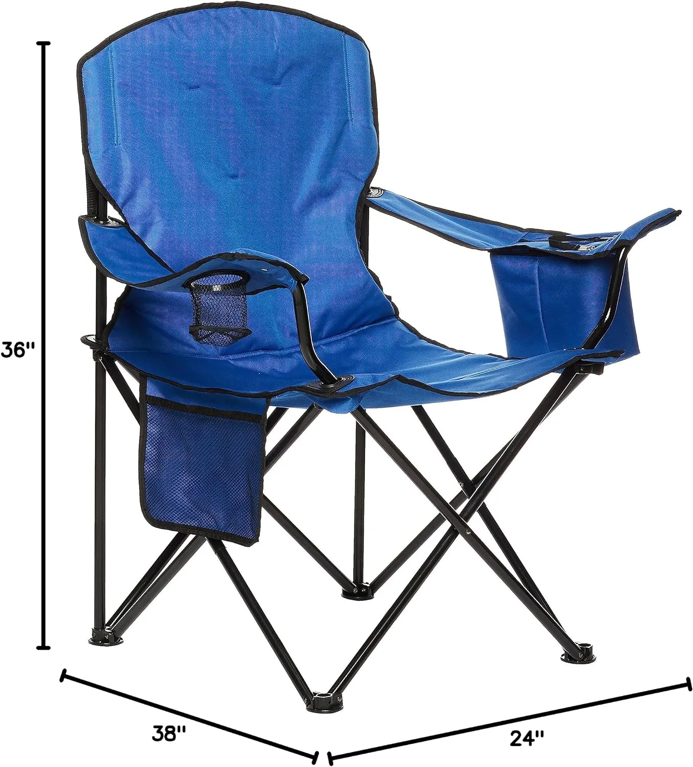 Foldable Camping Chair with Cooler Pocket  Cup Holder