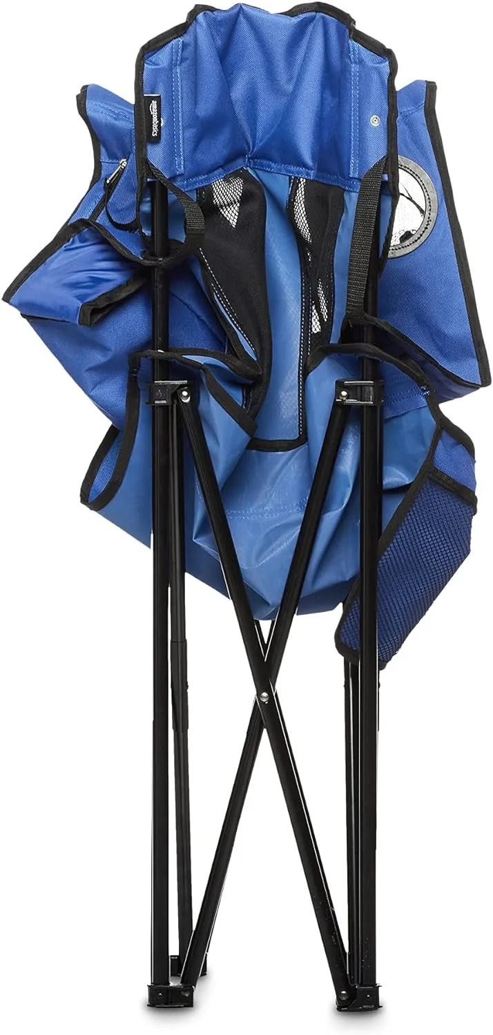 Foldable Camping Chair with Cooler Pocket  Cup Holder