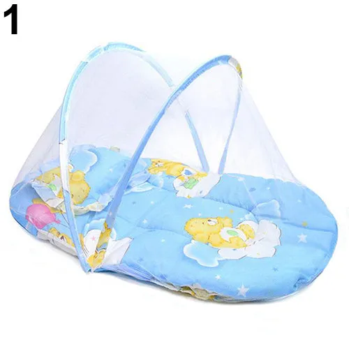 Foldable Portable Infant Baby Travel Mosquito Net Crib Bed Tent with Pillow