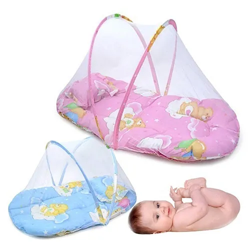 Foldable Portable Infant Baby Travel Mosquito Net Crib Bed Tent with Pillow