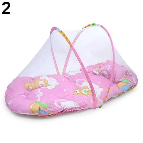 Foldable Portable Infant Baby Travel Mosquito Net Crib Bed Tent with Pillow