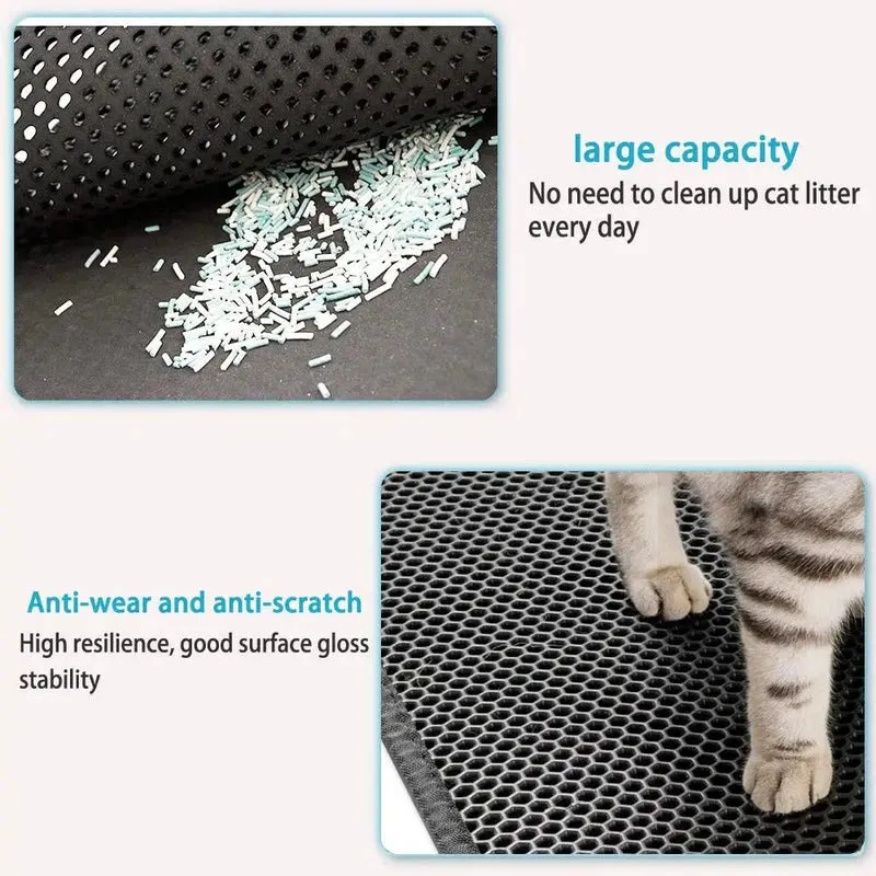 Foldable Waterproof Double-Layer Cat Litter Trapping Mat