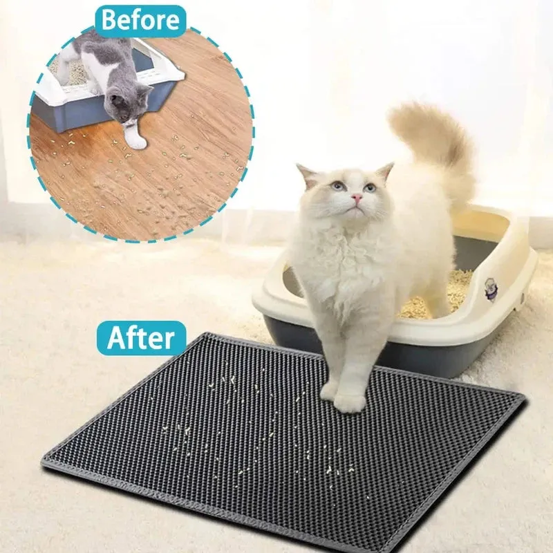 Foldable Waterproof Double-Layer Cat Litter Trapping Mat