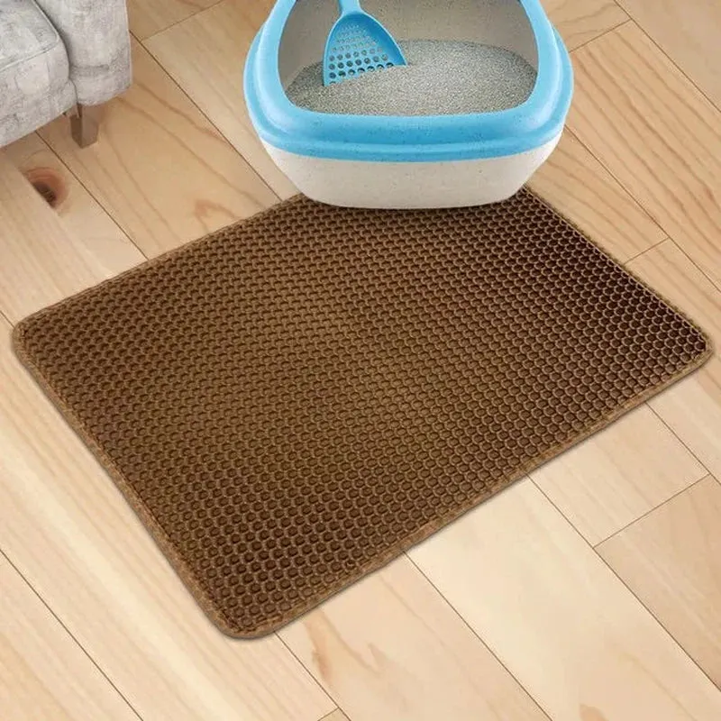 Foldable Waterproof Double-Layer Cat Litter Trapping Mat