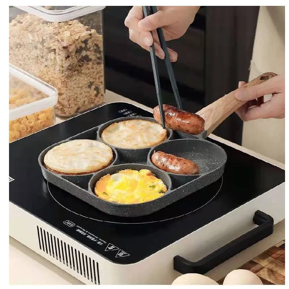 Four-Hole Non-Stick Thick Breakfast Cooking Pan - Id-63