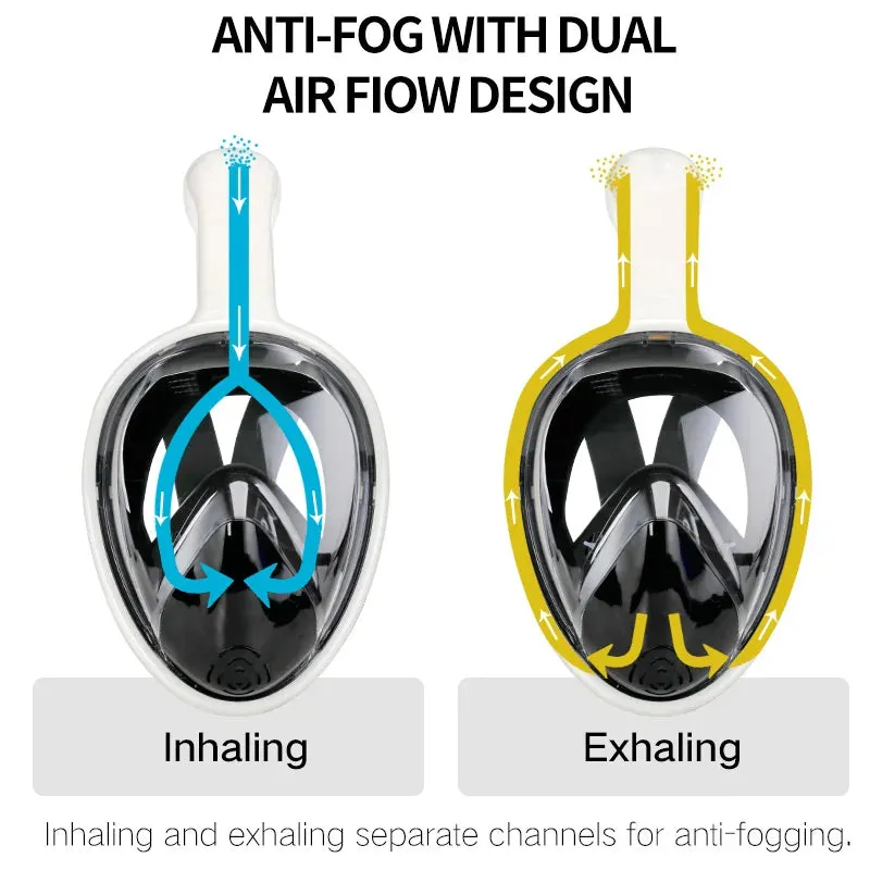 Full Face Snorkel Mask - Anti-Fog Goggles for Adults