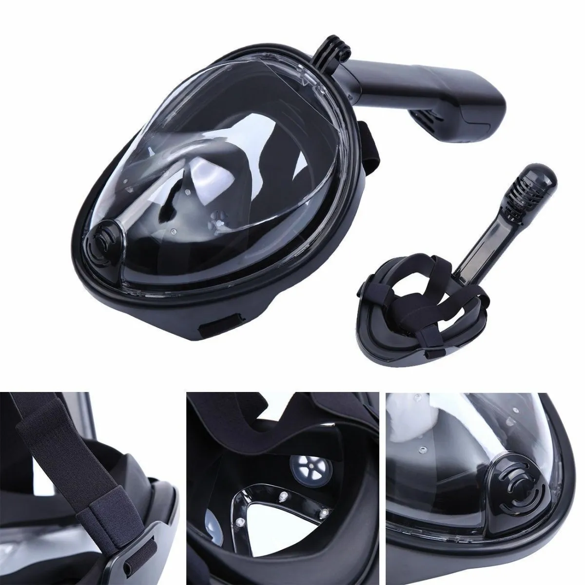 Full Face Snorkeling Mask Swimming Goggles for GoPro AU S M