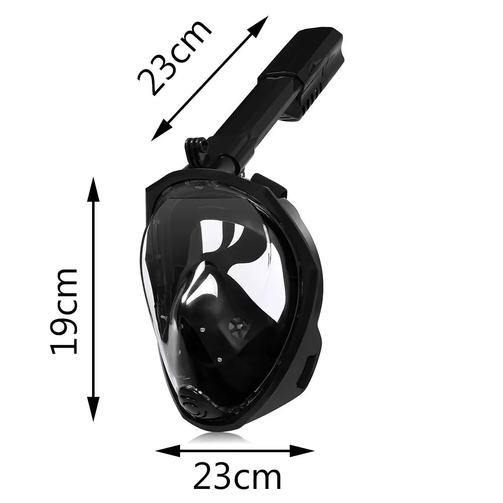 Full Face Snorkeling Mask Swimming Goggles for GoPro AU S M