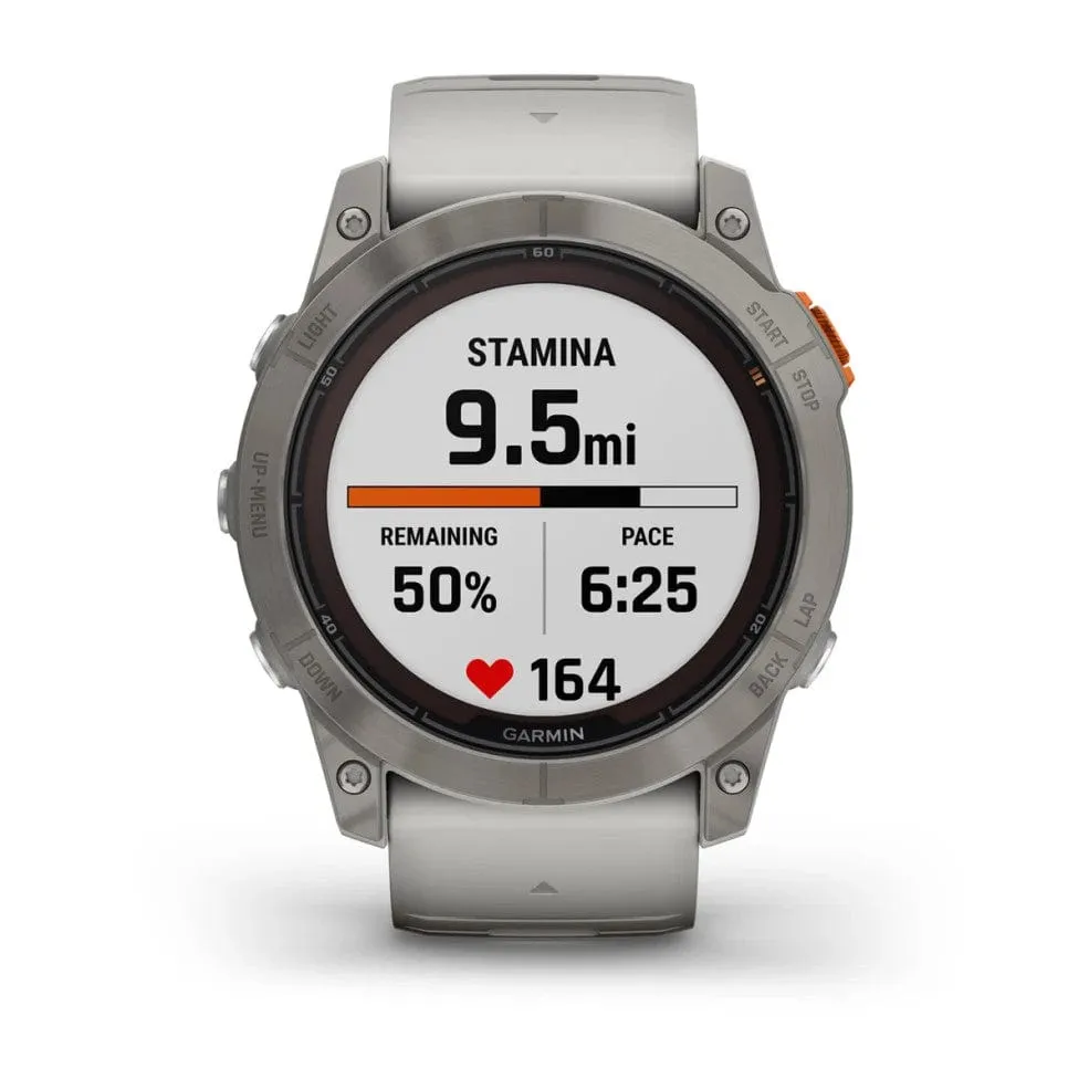 Garmin fenix 7X Pro Sapphire Solar Edition Titanium w/Fog Grey/Orange Band
