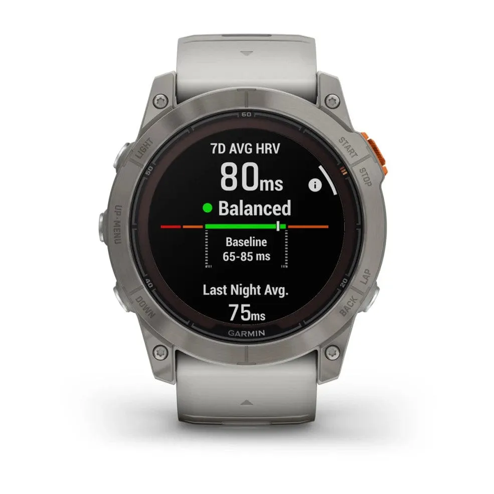 Garmin fenix 7X Pro Sapphire Solar Edition Titanium w/Fog Grey/Orange Band