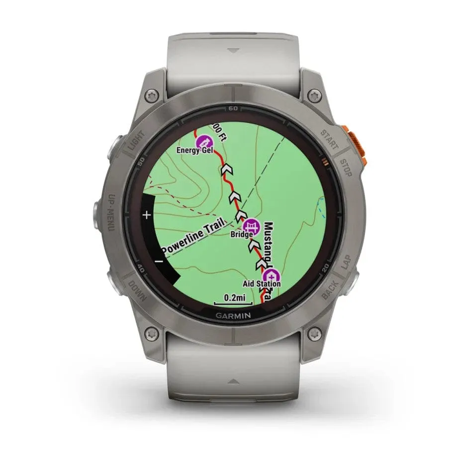 Garmin fenix 7X Pro Sapphire Solar Edition Titanium w/Fog Grey/Orange Band