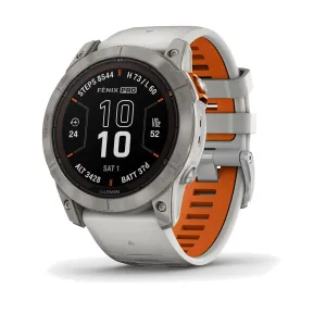 Garmin fenix 7X Pro Sapphire Solar Edition Titanium w/Fog Grey/Orange Band