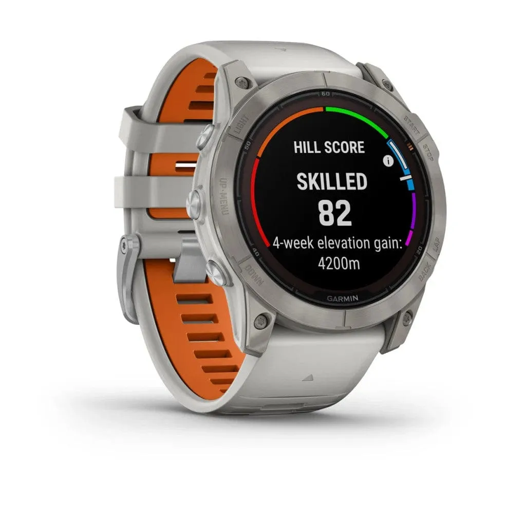 Garmin fenix 7X Pro Sapphire Solar Edition Titanium w/Fog Grey/Orange Band