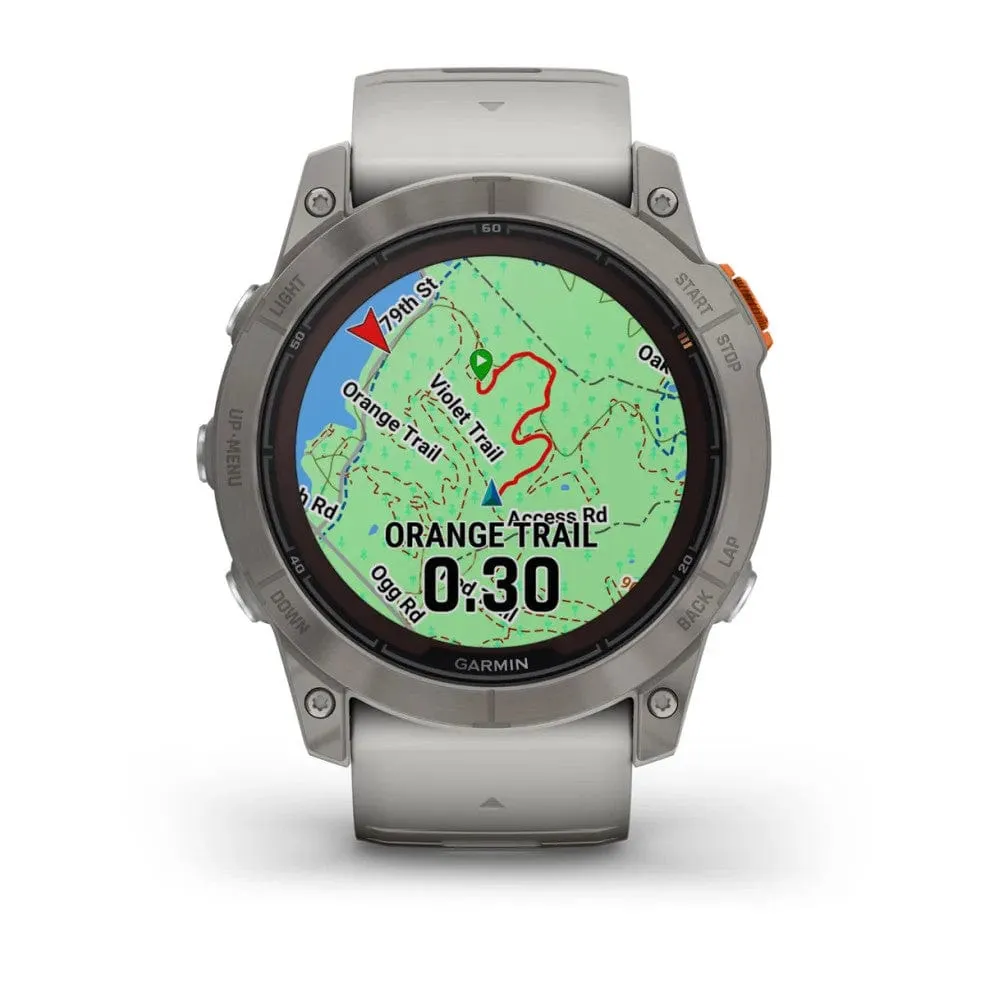 Garmin fenix 7X Pro Sapphire Solar Edition Titanium w/Fog Grey/Orange Band