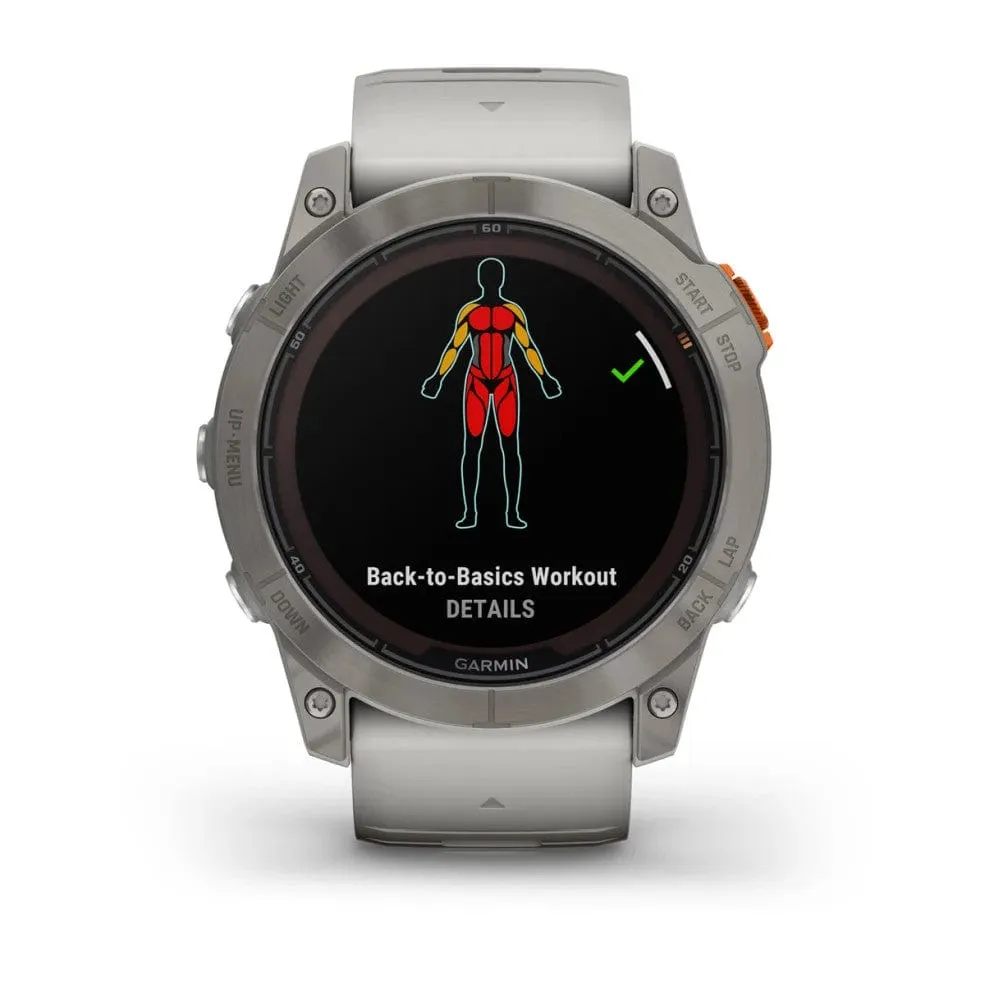 Garmin fenix 7X Pro Sapphire Solar Edition Titanium w/Fog Grey/Orange Band
