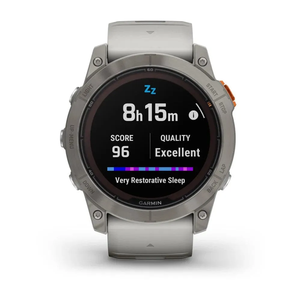 Garmin fenix 7X Pro Sapphire Solar Edition Titanium w/Fog Grey/Orange Band