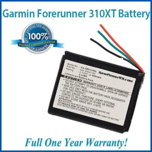 Garmin Forerunner 310XT Battery - Extended Life Battery and Full One Year Warranty