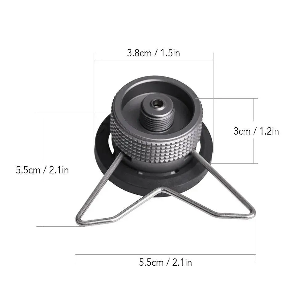 Gas Cartridge Head Conversion Adapter Butane Adapter with Bracket Nozzle Bottle Type Input Screw Type Lindal Valve Output