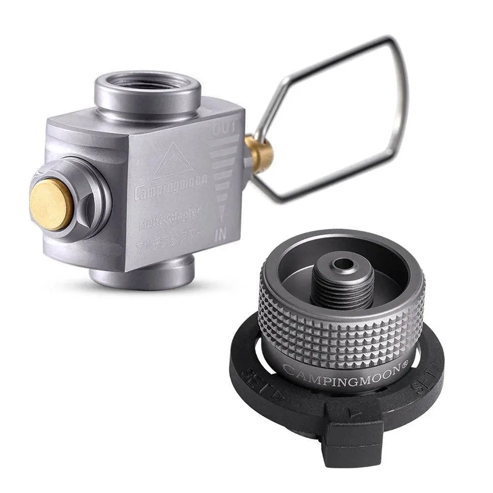 Gas Cartridge Head Conversion Adapter Butane Adapter with Bracket Nozzle Bottle Type Input Screw Type Lindal Valve Output