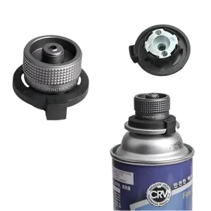 Gas Cartridge Head Conversion Adapter Butane Adapter with Bracket Nozzle Bottle Type Input Screw Type Lindal Valve Output