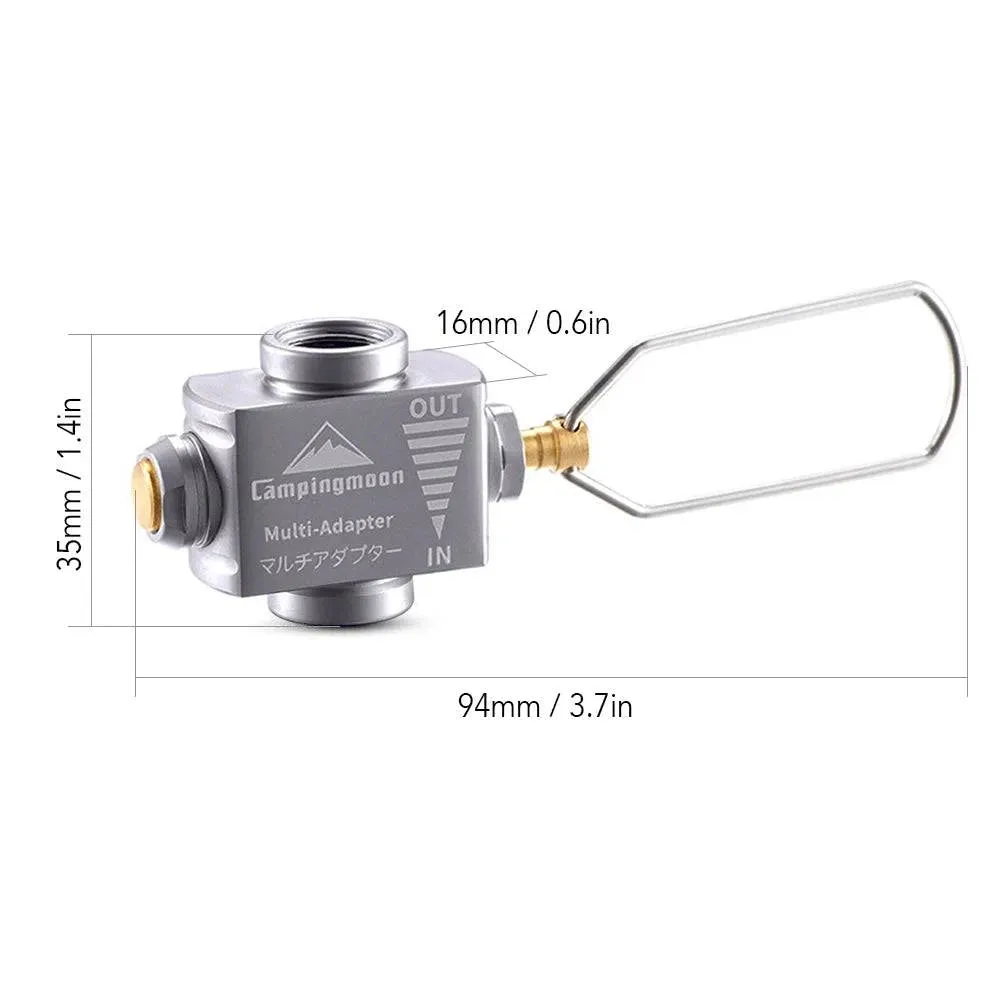 Gas Cartridge Head Conversion Adapter Butane Adapter with Bracket Nozzle Bottle Type Input Screw Type Lindal Valve Output