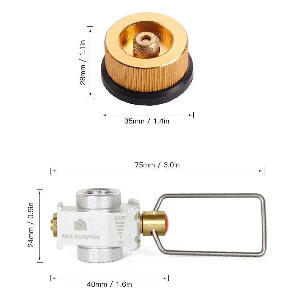 Gas Saver Plus Gas Burner Adapter Convertor Shifter Refill Flat Tank Conversion Adapter Camping Gas Adaptor Valve Aluminum Alloy