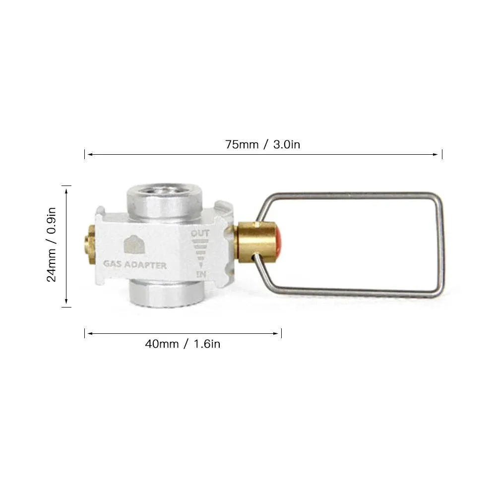 Gas Saver Plus Gas Burner Adapter Convertor Shifter Refill Flat Tank Conversion Adapter Camping Gas Adaptor Valve Aluminum Alloy