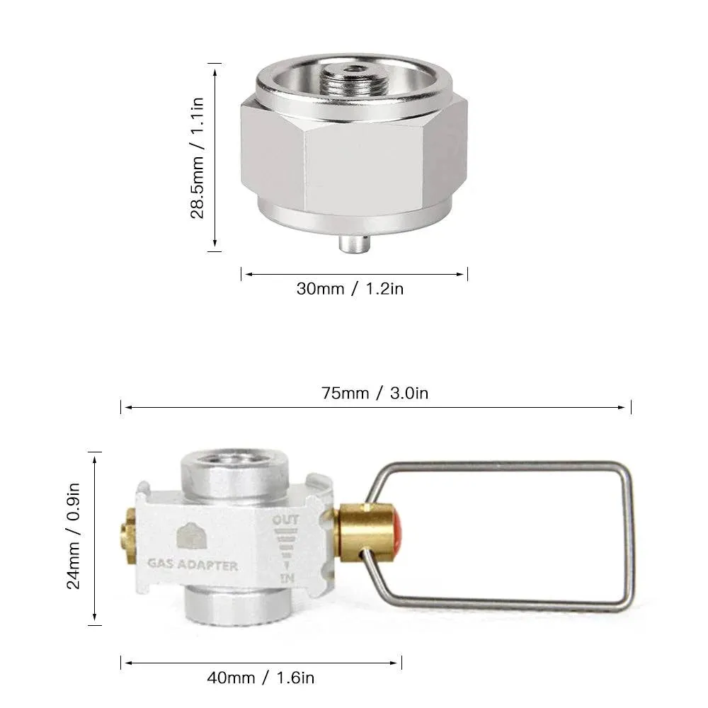 Gas Saver Plus Gas Burner Adapter Convertor Shifter Refill Flat Tank Conversion Adapter Camping Gas Adaptor Valve Aluminum Alloy