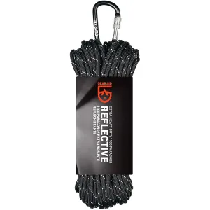 Gear Aid 100 ft. Extra Heavy Duty 1100 Paracord with Carabiner -Black/Reflective