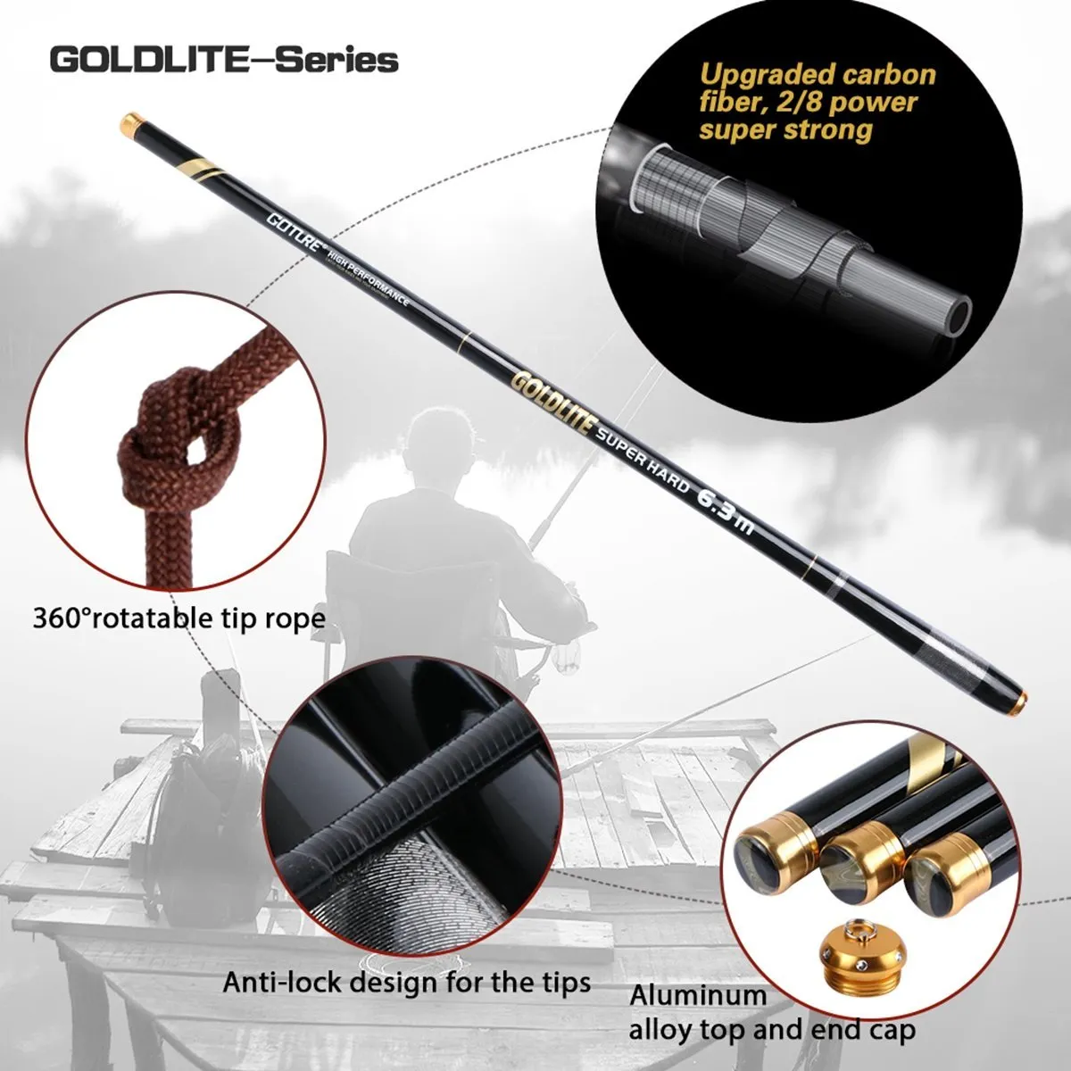 Goture Telescopic Tenkara Fishing Rod, Ultralight Travel Fishing Rod