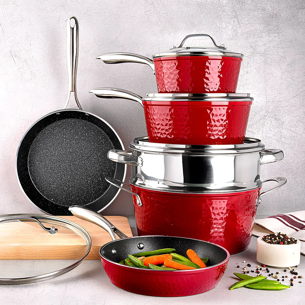 Granitestone Get It Together - 10 Piece Hammered Diamond Cookware Set