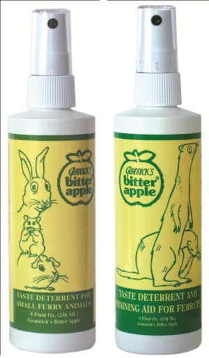 Grannick's Bitter Apple Taste Deterrent Spray; available for ferrets and small animals.