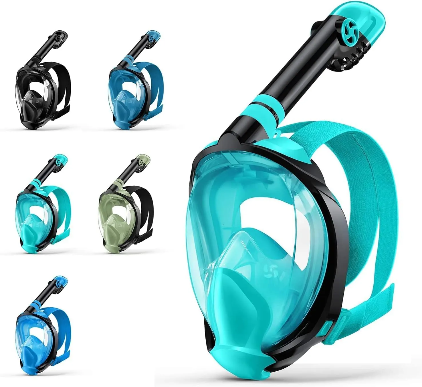 Greatever Full Face Snorkel Mask, Snorkeling Gear for Adults Diving Mask Anti Fog Premium Innovative Safety Breathing System
