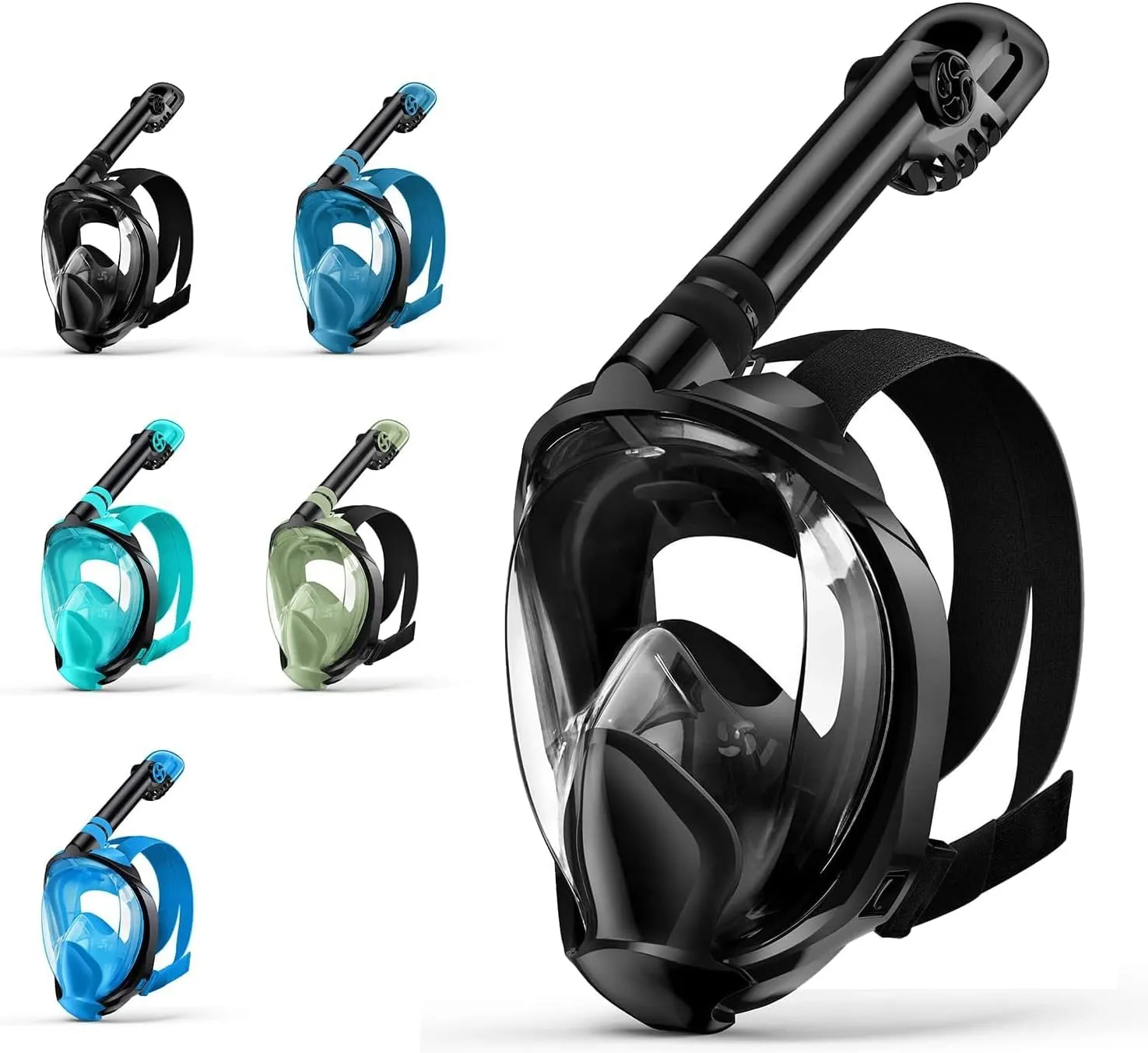 Greatever Full Face Snorkel Mask, Snorkeling Gear for Adults Diving Mask Anti Fog Premium Innovative Safety Breathing System