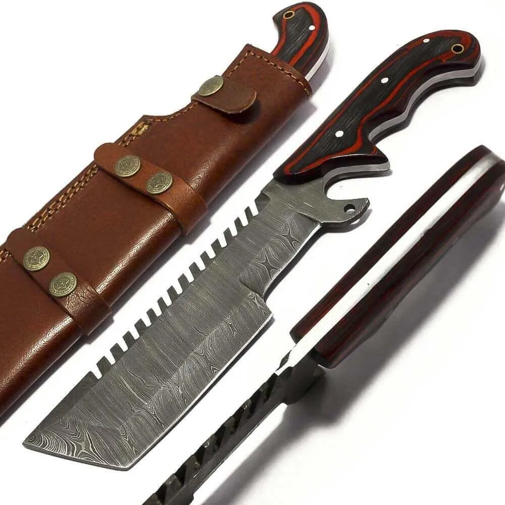 Handmade Damascus Steel Tactical Tracker Hunting Knife
