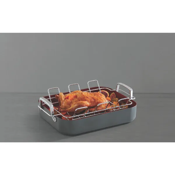 Hard Anodized Roaster with Smart V-Rack
