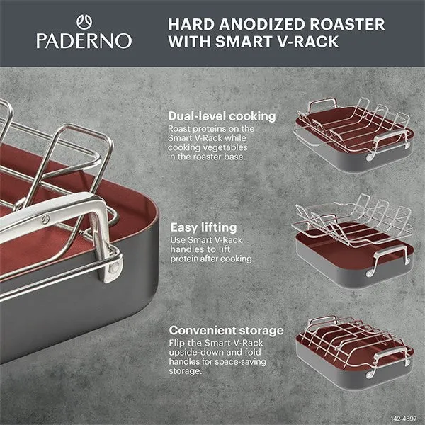 Hard Anodized Roaster with Smart V-Rack