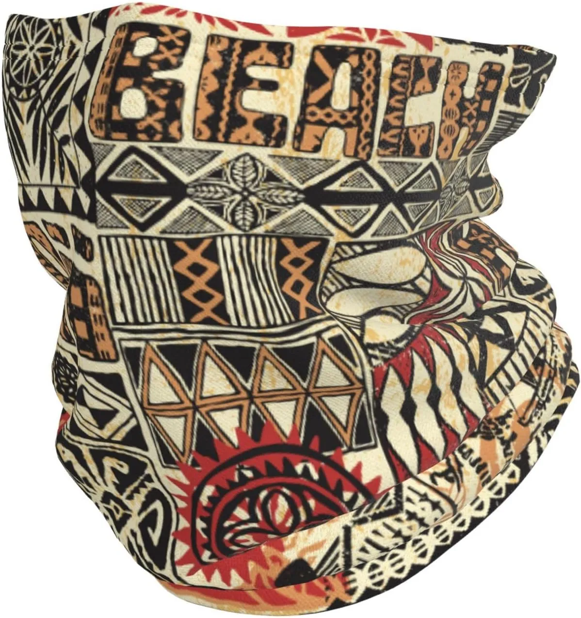 Hawaiian Style Tribal Patchwork Neck Gaiter Elastic Balaclavas Face Mask Multi-Function Tube Bandana For Men Women Pattern-88