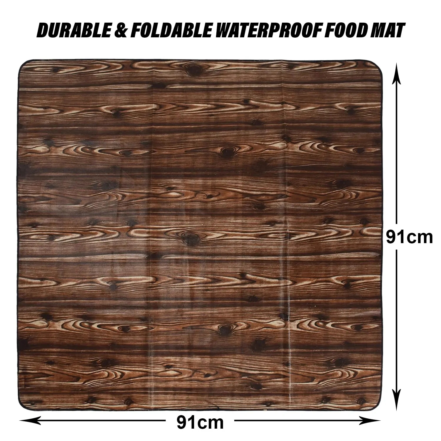 Heart Home Food Mat | Wooden Texture Bed Server | Laminated Bed Protector for Home | Bed Server for Bedsheet | 36 Inch | Dark Brown