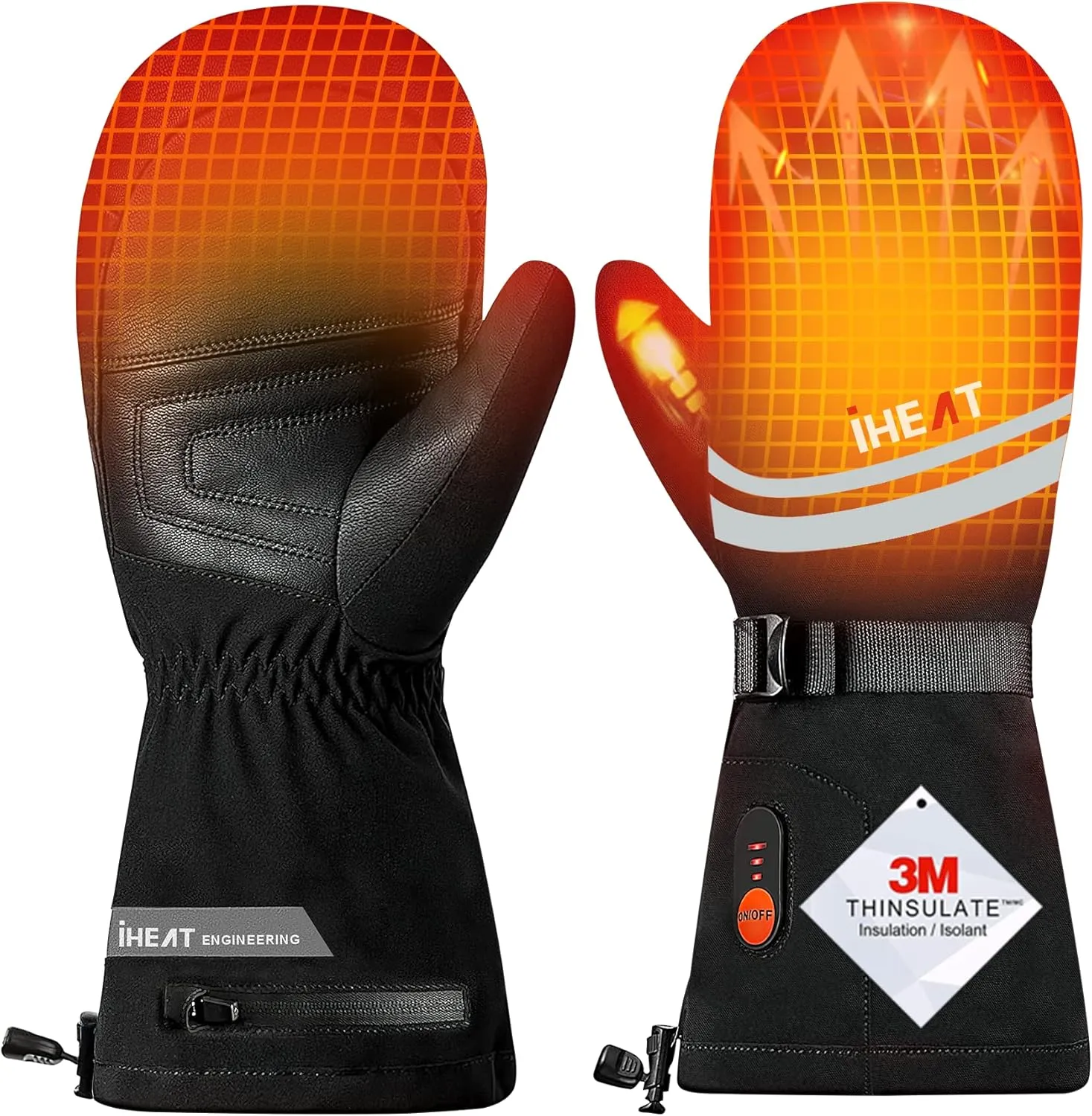 Heated Gloves for Men Women 7.4V Electric Rechargeable Battery Gloves with 3M Thinsulate for Winter Skiing Snowboarding Camping Hiking Heated Arthritis Hand Warmer Gloves