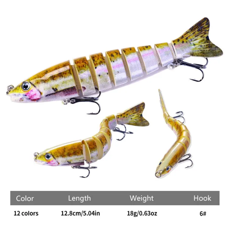 HENGJIA JM064 Multi-section Fish Minnow Bionic Fake Lures Sea Fishing Sinking Lures, Size: 12.8cm 18g(4)