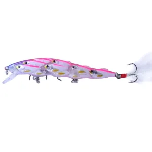 HENGJIA MI113 11.5cm 15.7g Sea Fishing Crank Lure Swing With Feather Hook(C)