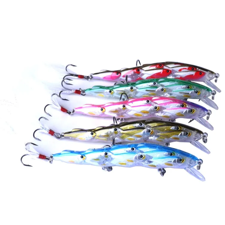 HENGJIA MI113 11.5cm 15.7g Sea Fishing Crank Lure Swing With Feather Hook(D)